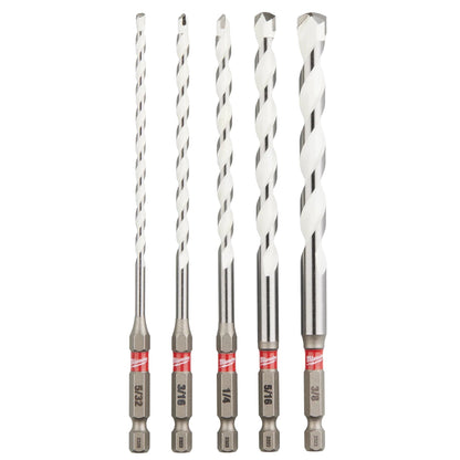 Milwaukee - 48-20-8898 SHOCKWAVE Carbide Multi-Material Drill Masonry Bits Set (5-Pack)