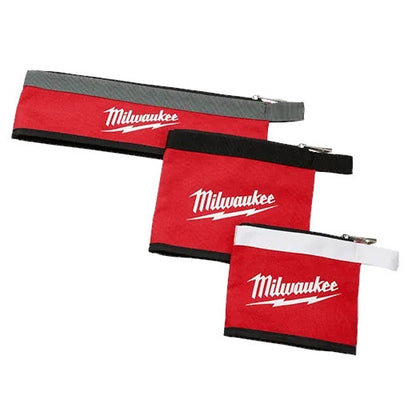 Milwaukee - 48-22-8183 Multi-Size Zipper Tool Bags in Red 14 in., 8 in. and 6 in. (3-Pack)