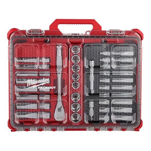 Milwaukee 48-22-9487 47pc 1/2" Drive Ratchet & Socket Set with PACKOUT™ Low-Profile Organizer