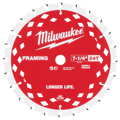 Milwaukee 48-40-0720 7-1/4" 24T Framing Circular Saw Blade