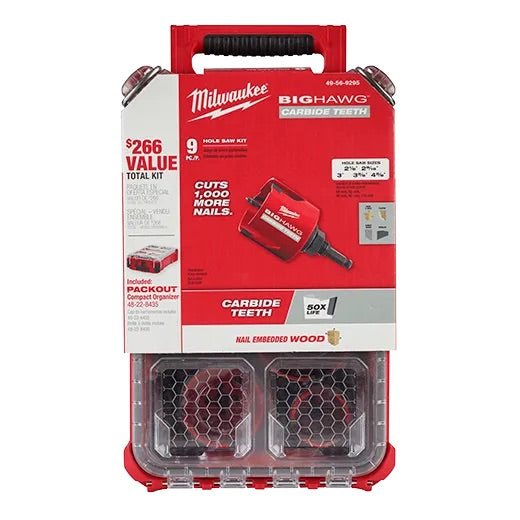 Milwaukee 49-56-9295 9 PC BIG HAWG™ with Carbide Teeth Hole Saw.