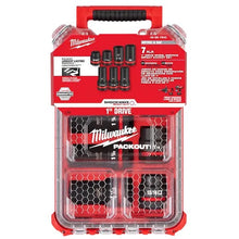 Milwaukee 49-66-7840  SHOCKWAVE Impact Duty™ 1” Drive 7PC MM & SAE Wheel Service Socket PACKOUT™ Set.