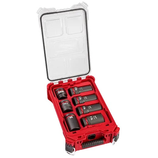 Milwaukee 49-66-7840  SHOCKWAVE Impact Duty™ 1” Drive 7PC MM & SAE Wheel Service Socket PACKOUT™ Set.