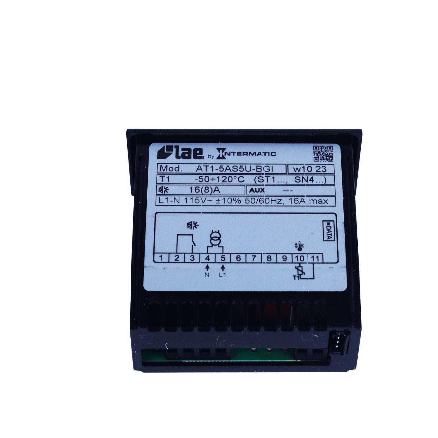 AT1-5AS5U-BGI - Refrigeration Controller, 1 NTC/PTC Sensors, 1 Relay, 115 VAC, Screw Terminals