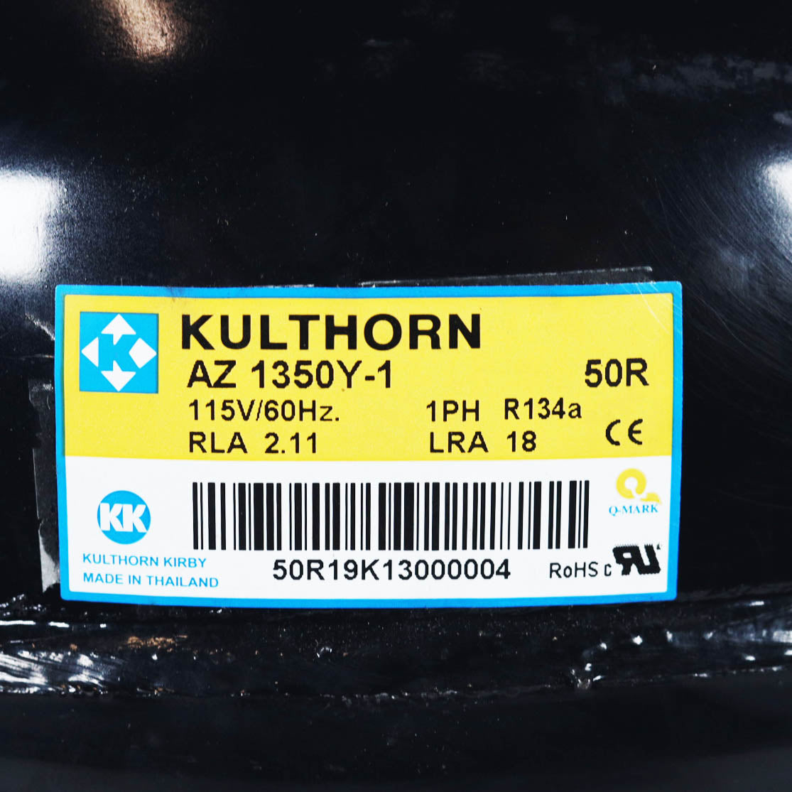 AZ1350Y-1 - Kulthorn Compressor AZ Series AZ1340Y1, 1/8 HP, 115V, 1 Phase, R134A, LBP