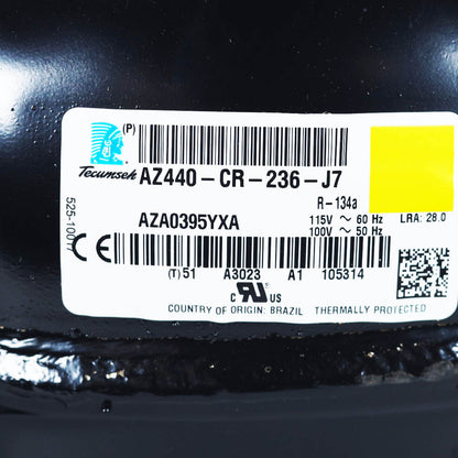 AZA0395YXA - Tecumseh 1/9 HP 100-115V Reciprocating Refrigeration Compressor