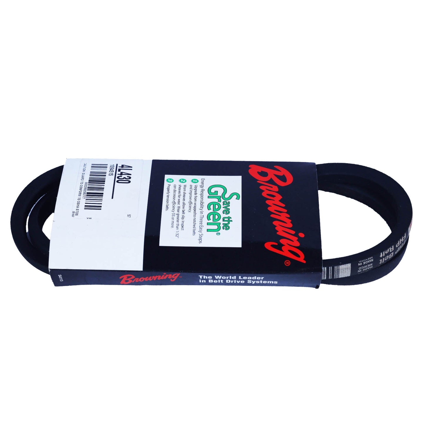 BROWNING 4L430 - 4L430 V-Belt, 43" Outside Length, 1/2" Top Width, 1
