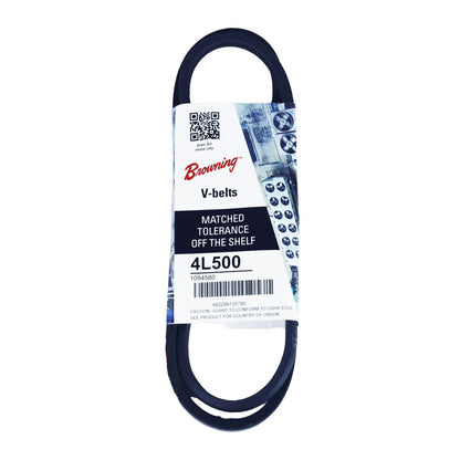 BROWNING 4L500 -  Dayton 4L500 V-Belt, 50" Outside Length, 1/2" Top Width, 1 Ribs