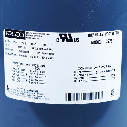 D2751 - Fasco, Condenser Motor