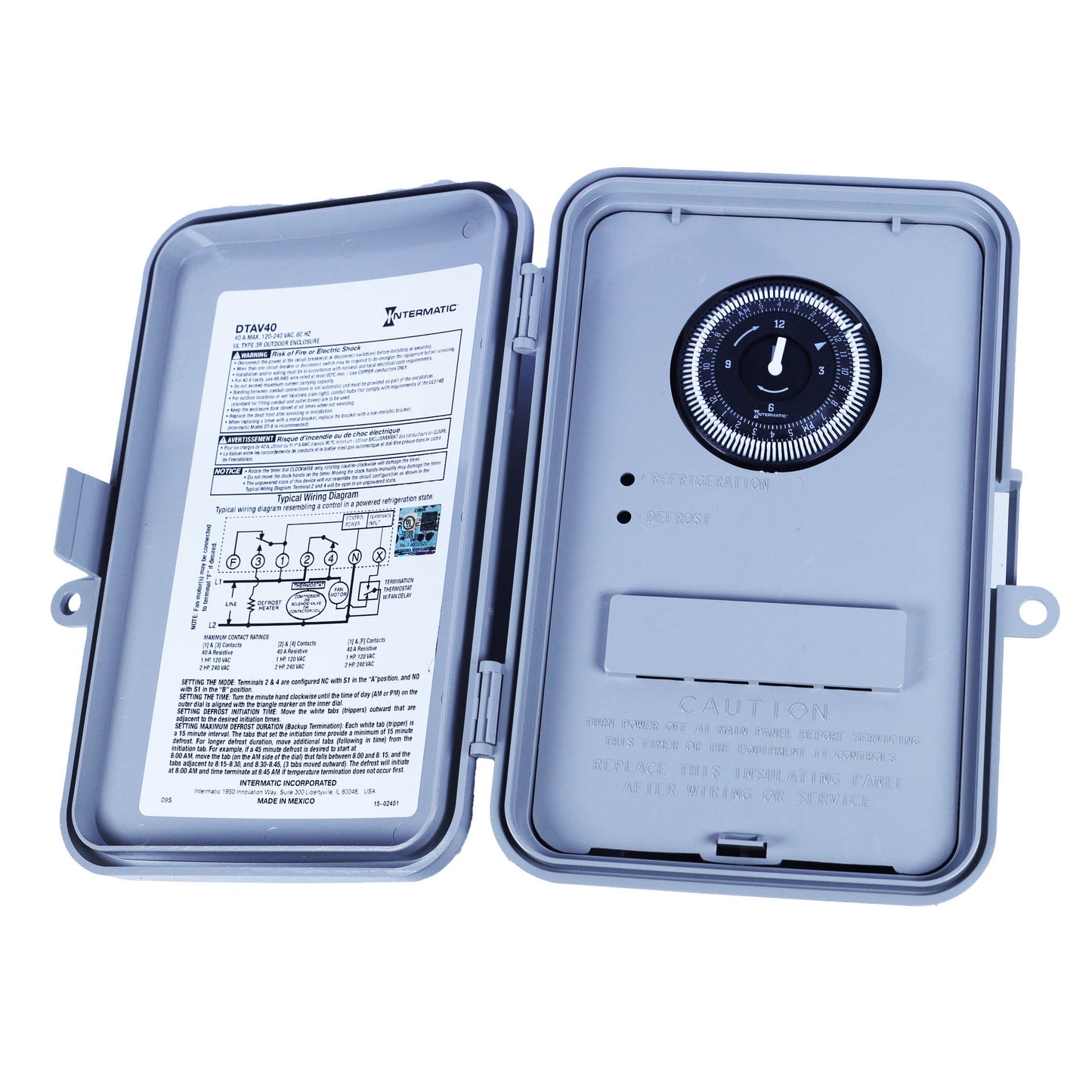 DTAV40 - Intermatic DTAV40 Auto-Voltage Defrost Timer