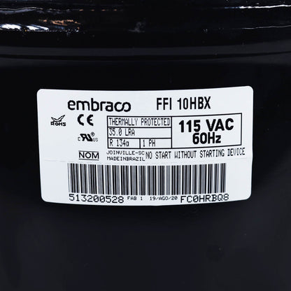 FFI10HBX1 -  Embraco 1065 BTU Compressor Refrigeration 1/3 HP (115V)