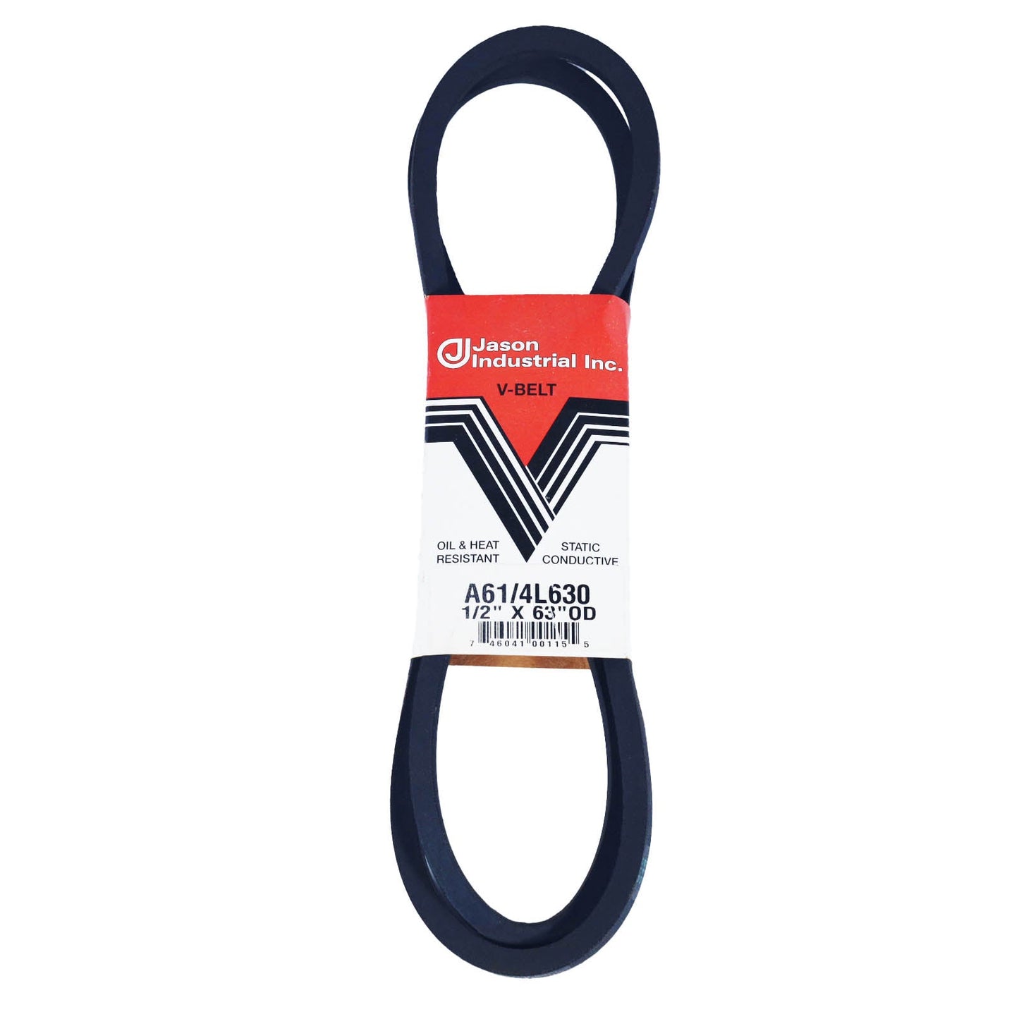 JASON A61 - Jason Industrial V-Belt - A61-4L630 – (Pack of 1) – Wrapped V-Belt - 63 Inch Length - 1/2 Inch Top Width - 11/32 Inch Thick
