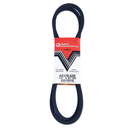 JASON A61 - Jason Industrial V-Belt - A61-4L630 – (Pack of 1) – Wrapped V-Belt - 63 Inch Length - 1/2 Inch Top Width - 11/32 Inch Thick