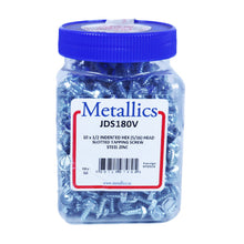 JDS180V - Metallics 10 X 1/2" (5/16" Head) Indented Hex Washer Slot Sheet Metal Applications Zinc