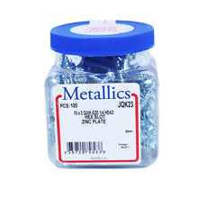 Metallics JQK17 8 X 1-1/2" (1/4" Head) Indented Hex Washer Slot #8 Duct W/Double Lead Thread Zinc