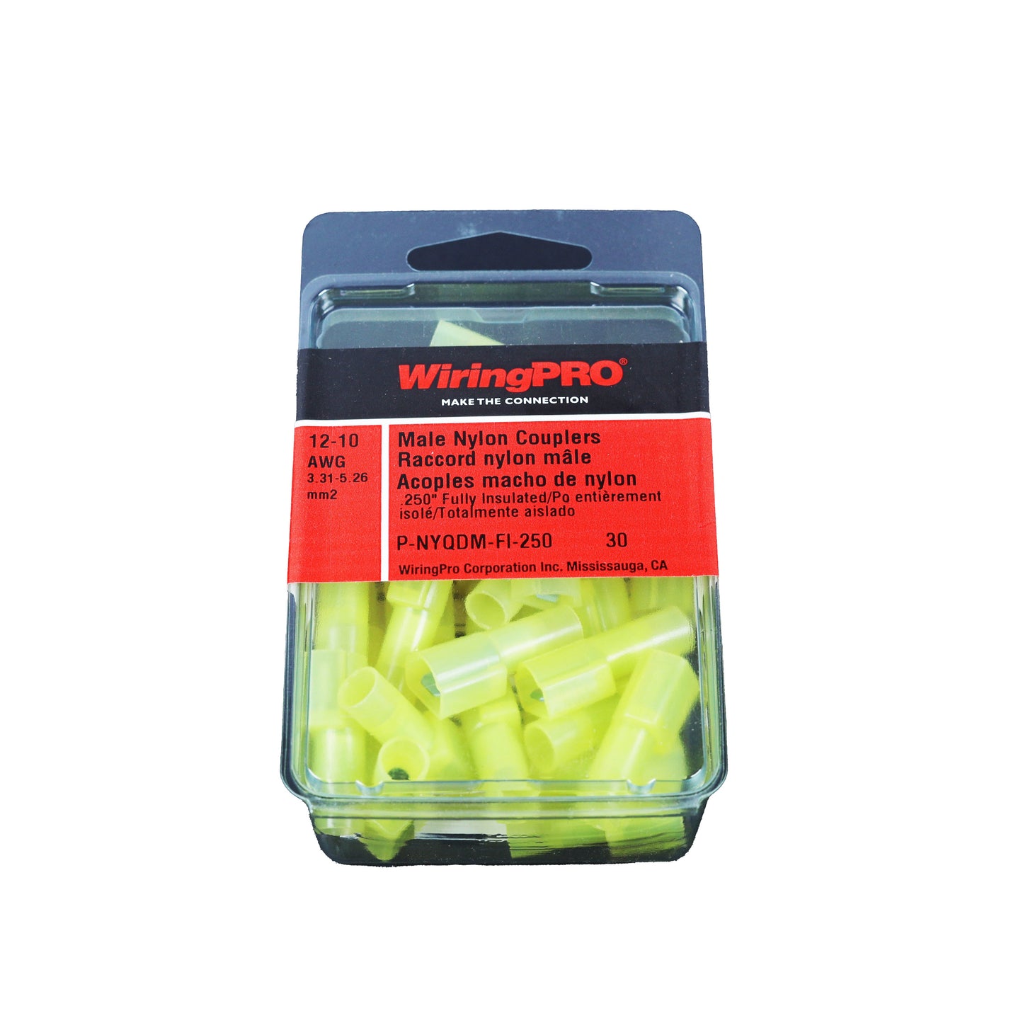 P-NYQDM-FI-250 WiringPro 16-14 Nylon Fully Insulated Female Quick Disconnect Flag Terminals, 40/Package