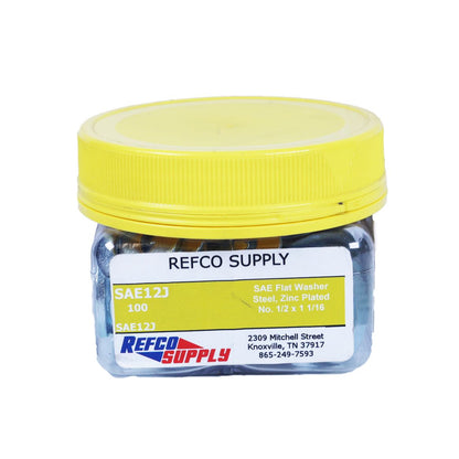 SAE12J - SAE Flat Washer, 1/2 Inch, Steel, Zinc