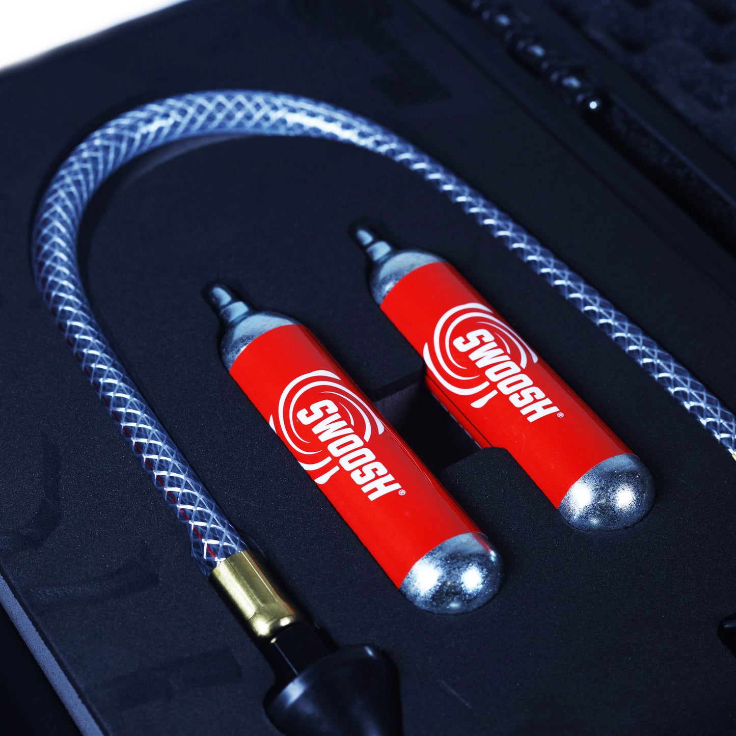 SG-2KIT - SWOOSH 40G Drain Gun Double Shot Kit w/ Drain Gun, 2-20g Cartridges, Vinyl Hose & Drain Line Adapter
