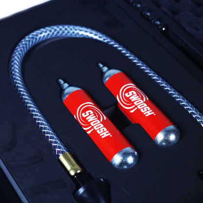 SG-2KIT - SWOOSH 40G Drain Gun Double Shot Kit w/ Drain Gun, 2-20g Cartridges, Vinyl Hose & Drain Line Adapter