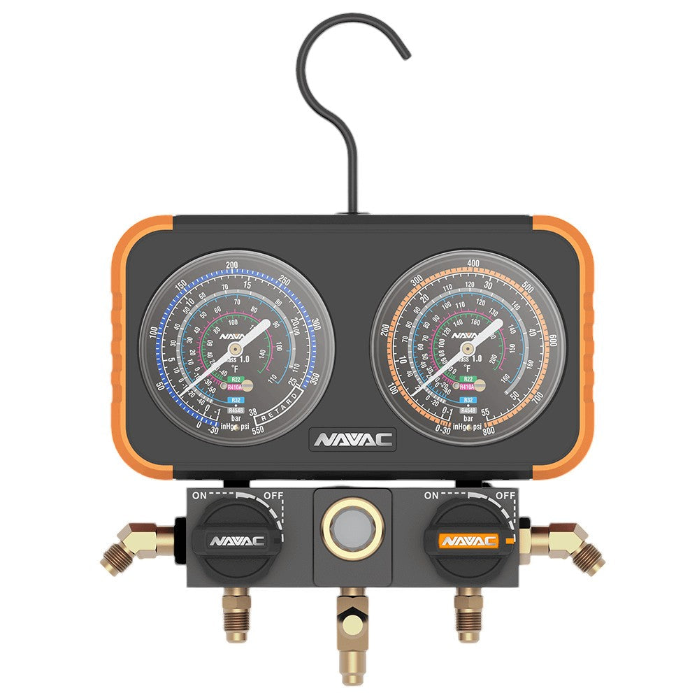 Navac - N2A4B 2-Valve Manifold Gauge – RefCo Supply USA